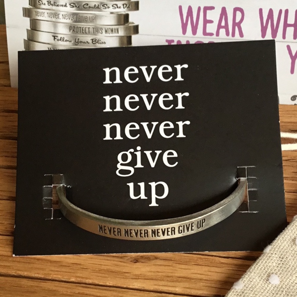 Quotable cuff bracelet.